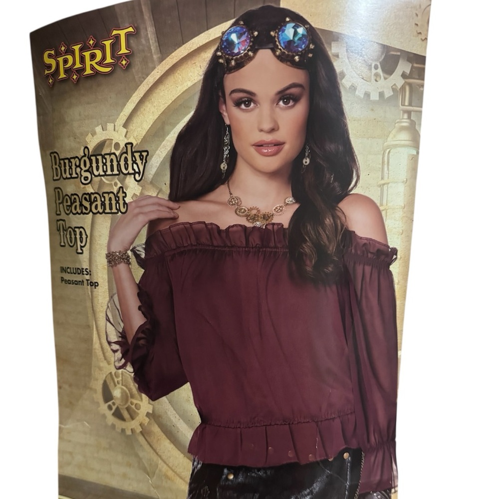 Burgundy Peasant Top size 12-14